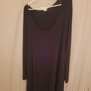 Black Long Sleeve T-shirt Dress